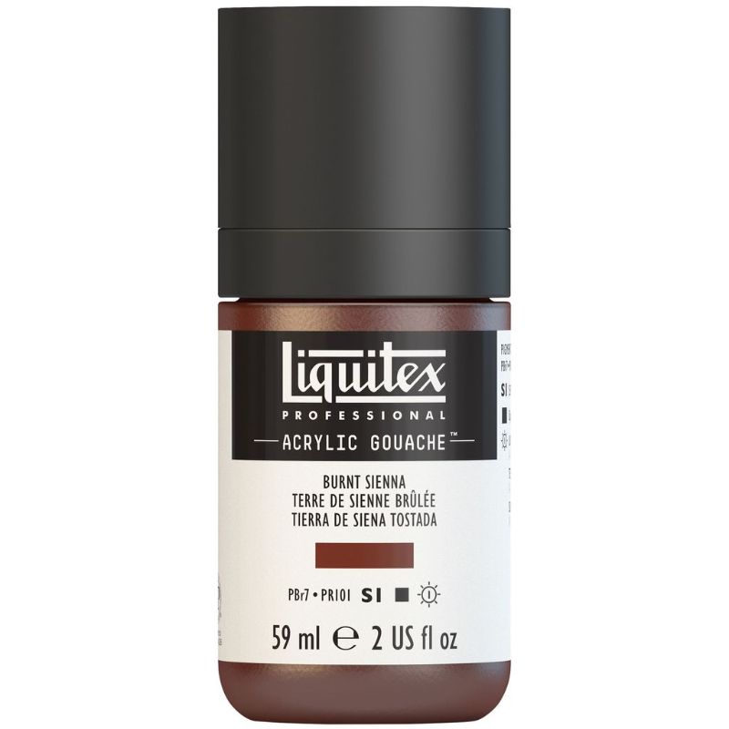 LIQUITEX PROFESSIONAL ACRYLIC GOUACHE 59ML - BURNT SIENNA 127 S1