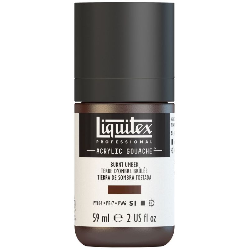 LIQUITEX PROFESSIONAL ACRYLIC GOUACHE 59ML - BURNT UMBER 128 S1