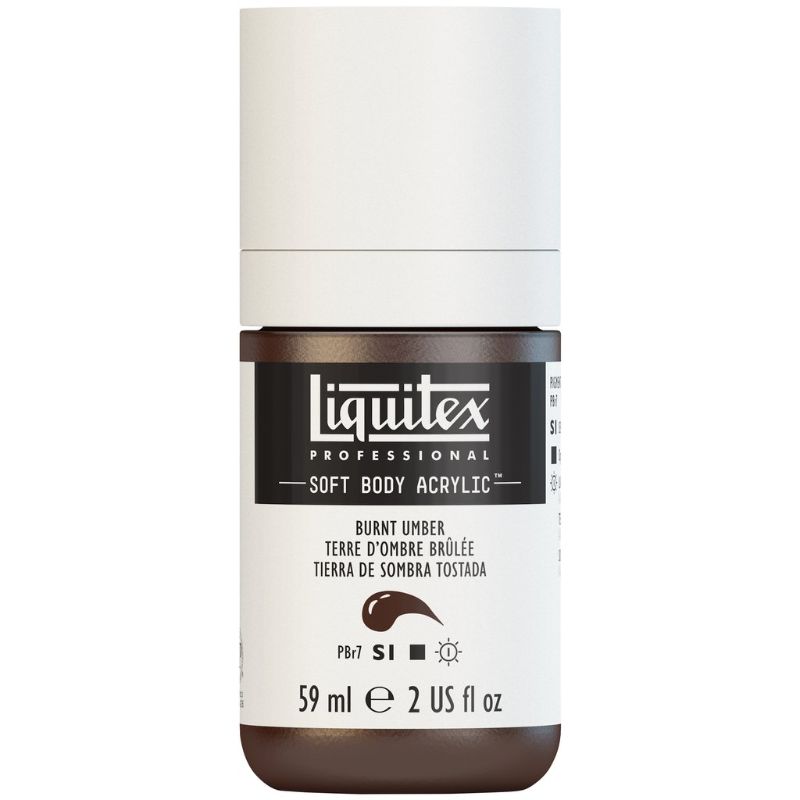LIQUITEX PROFESSIONAL SOFT BODY ACRYLIC PAINT 59ML - BURNT UMBER 128 S1
