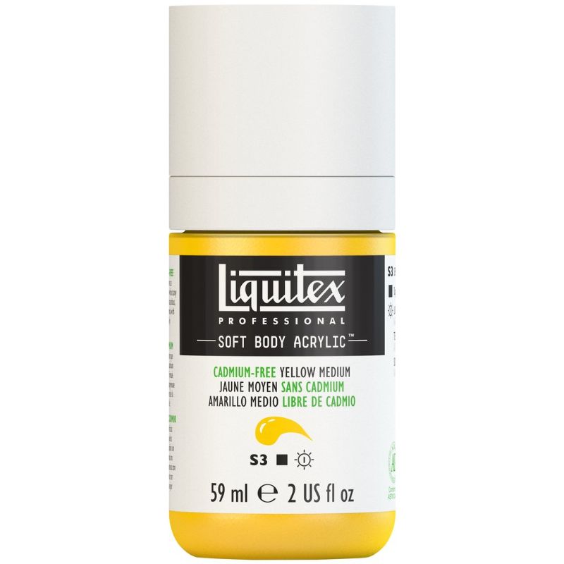 LIQUITEX PROFESSIONAL SOFT BODY ACRYLIC PAINT 59ML - YELLOW MEDIUM 890 S3