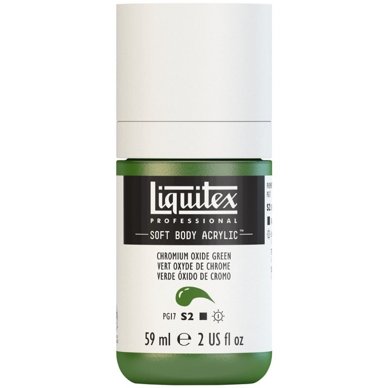 LIQUITEX PROFESSIONAL SOFT BODY ACRYLIC PAINT 59ML - CHROM OXIDE GREEN 166 S2