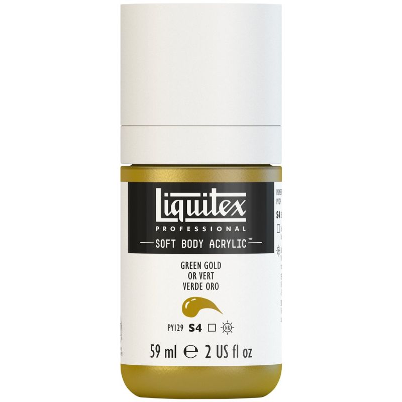 LIQUITEX PROFESSIONAL SOFT BODY ACRYLIC PAINT 59ML - GREEN GOLD 325 S4