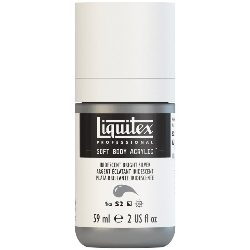 LIQUITEX PROFESSIONAL SOFT BODY ACRYLIC PAINT 59ML - IRID BRIGHT SILVER 236 S2