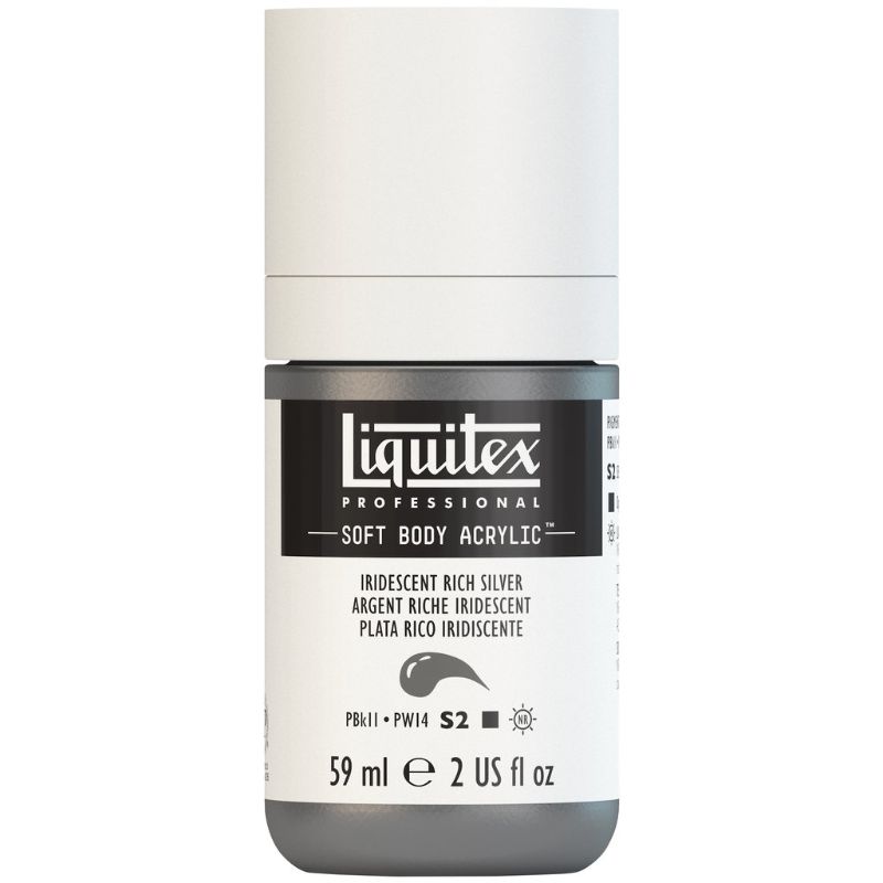 LIQUITEX PROFESSIONAL SOFT BODY ACRYLIC PAINT 59ML - IRID RICH SILVER 239 S2
