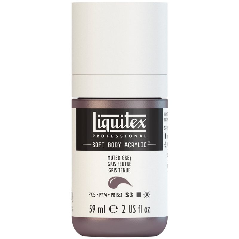 LIQUITEX PROFESSIONAL SOFT BODY ACRYLIC PAINT 59ML - MUTED GREY 505 S3