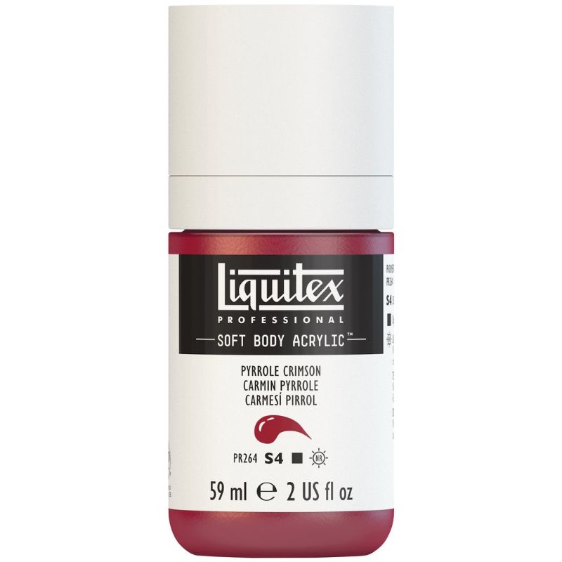LIQUITEX PROFESSIONAL SOFT BODY ACRYLIC PAINT 59ML - PYRROLE CRIMSON 326 S4