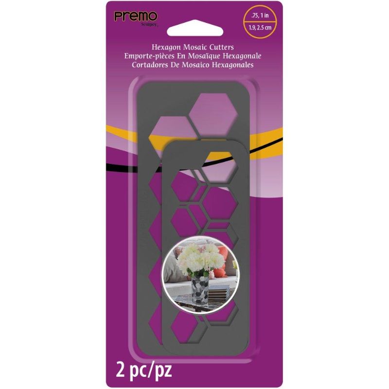 SCULPEY PREMO MOSAIC HEXAGON CUTTERS 2 PIECE -