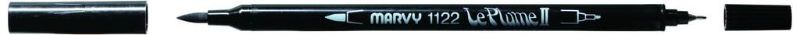 MARVY LE PLUME II DUAL TIP WATER BASED MARKER PEN - BLACK 1