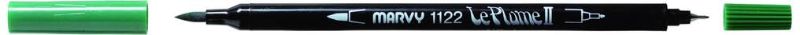 MARVY LE PLUME II DUAL TIP WATER BASED MARKER PEN - GREEN 4