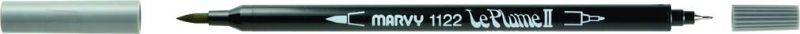 MARVY LE PLUME II DUAL TIP WATER BASED MARKER PEN - GREY 12