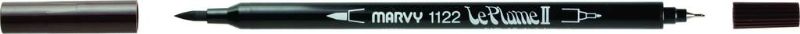 MARVY LE PLUME II DUAL TIP WATER BASED MARKER PEN - DARK BROWN 18