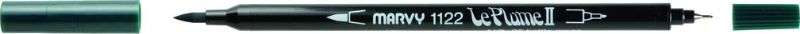 MARVY LE PLUME II DUAL TIP WATER BASED MARKER PEN - BOTTLE GREEN 25