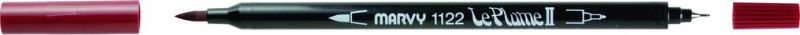 MARVY LE PLUME II DUAL TIP WATER BASED MARKER PEN - ENGLISH RED 28