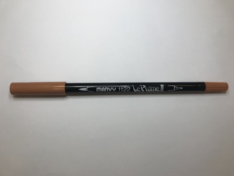 MARVY LE PLUME II DUAL TIP WATER BASED MARKER PEN - LIGHT BROWN 44