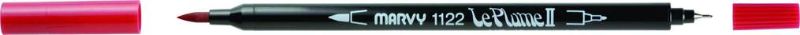 MARVY LE PLUME II DUAL TIP WATER BASED MARKER PEN - CRIMSON LAKE 46