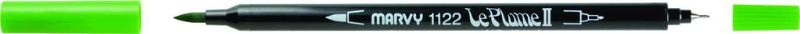 MARVY LE PLUME II DUAL TIP WATER BASED MARKER PEN - LEAF GREEN 48
