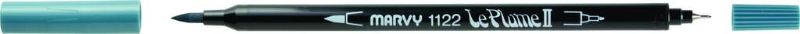 MARVY LE PLUME II DUAL TIP WATER BASED MARKER PEN - DULL BLUE 56