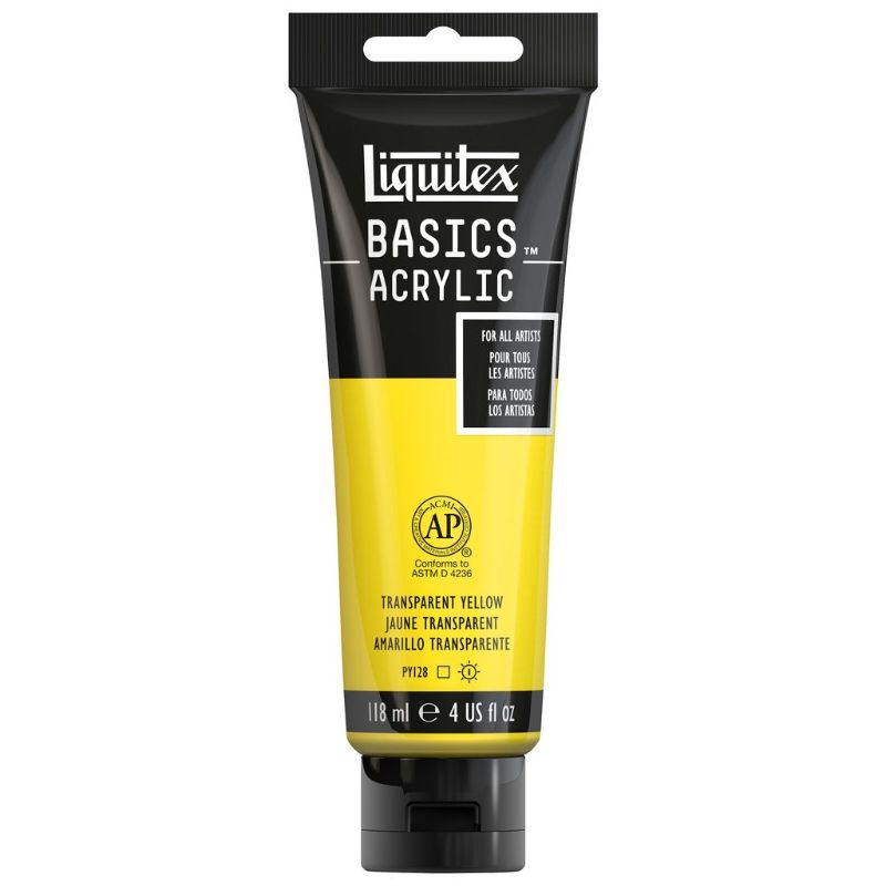 LIQUITEX BASICS ACRYLIC PAINT 118ML - TRANS YELLOW