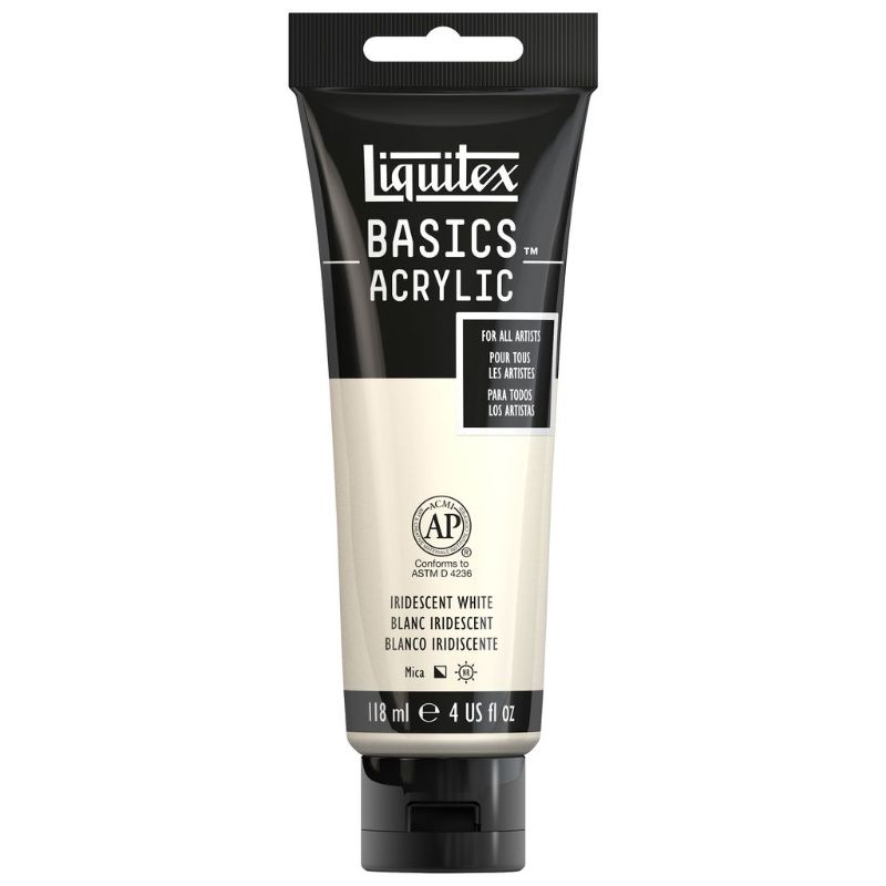 LIQUITEX BASICS ACRYLIC PAINT 118ML - IRIDESCENT WHITE