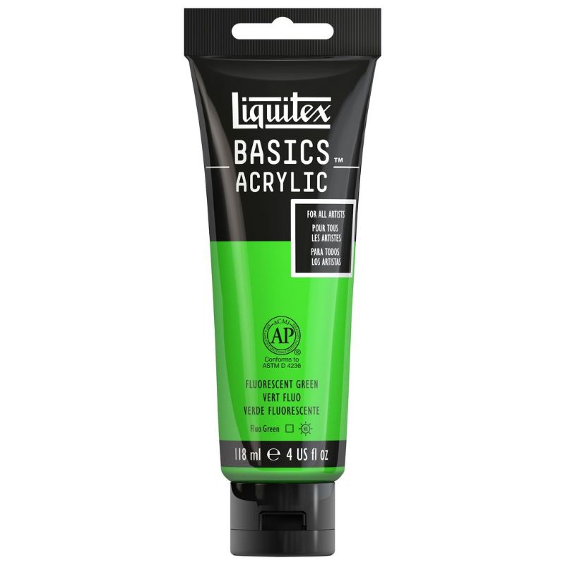 LIQUITEX BASICS ACRYLIC PAINT 118ML - FLURO GREEN