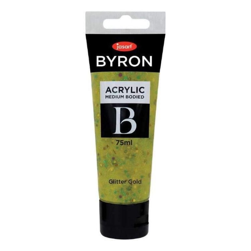 JASART BYRON ACRYLIC PAINT 75ML - GLITTER GOLD