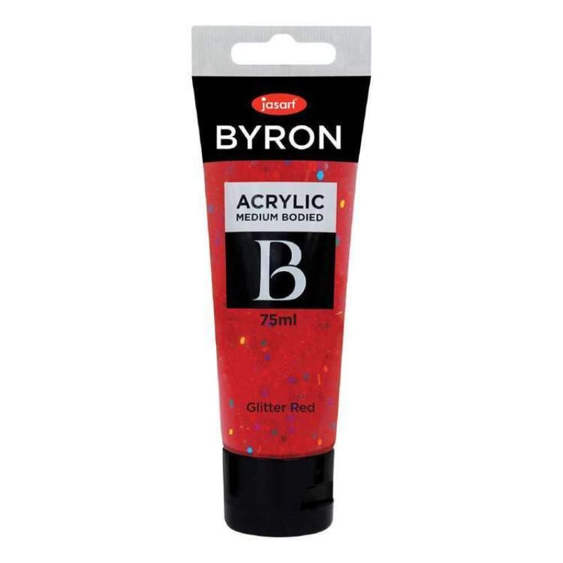 JASART BYRON ACRYLIC PAINT 75ML - GLITTER RED