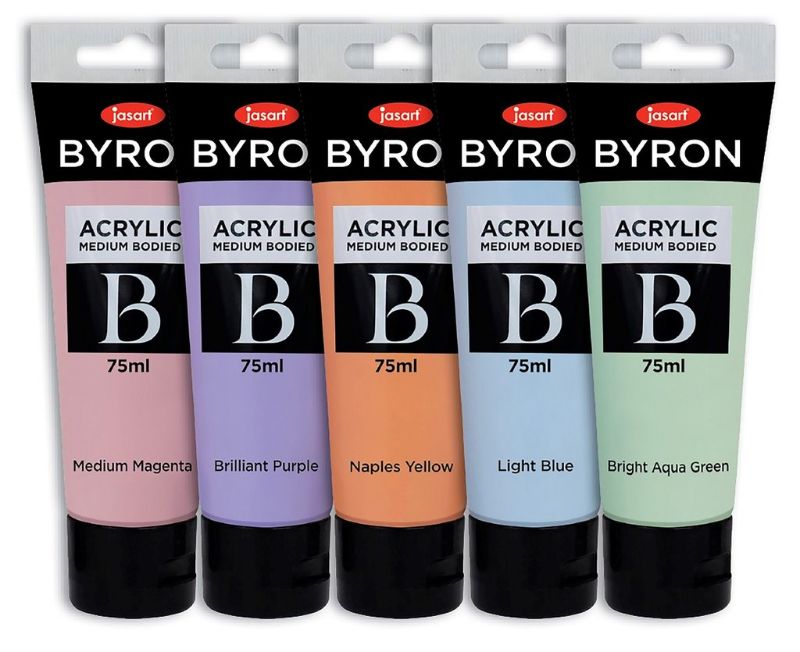 JASART BYRON ACRYLIC PAINT 75ML SET OF 5 - PASTEL SET 5