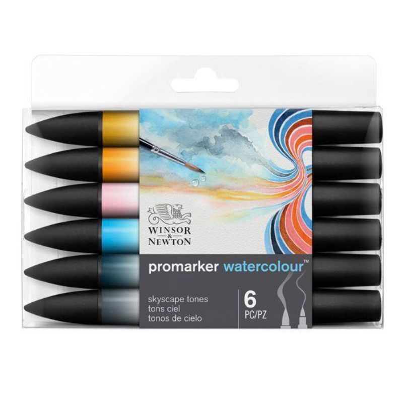 WINSOR AND NEWTON PROMARKER WATERCOLOUR SET OF 6 - WC SKY TONES