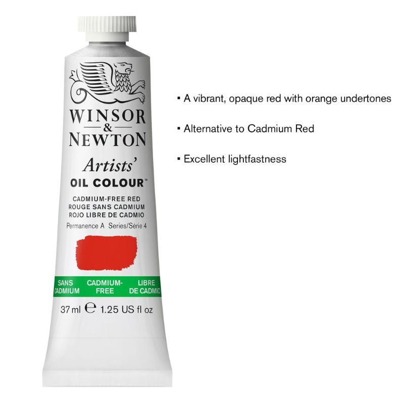 WINSOR AND NEWTON ARTISTS OIL PAINT 37ML CADMIUM FREE - RED 901 S4