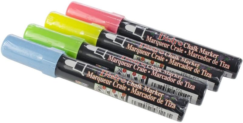 MARVY BISTRO CHALK MARKER 483 CHISEL SET OF 4 - FLURO A