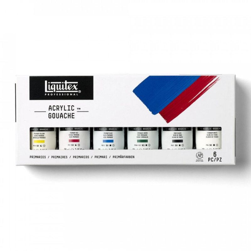 LIQUITEX ACRYLIC GOUACHE 59ML PAINT - SET OF 6 -