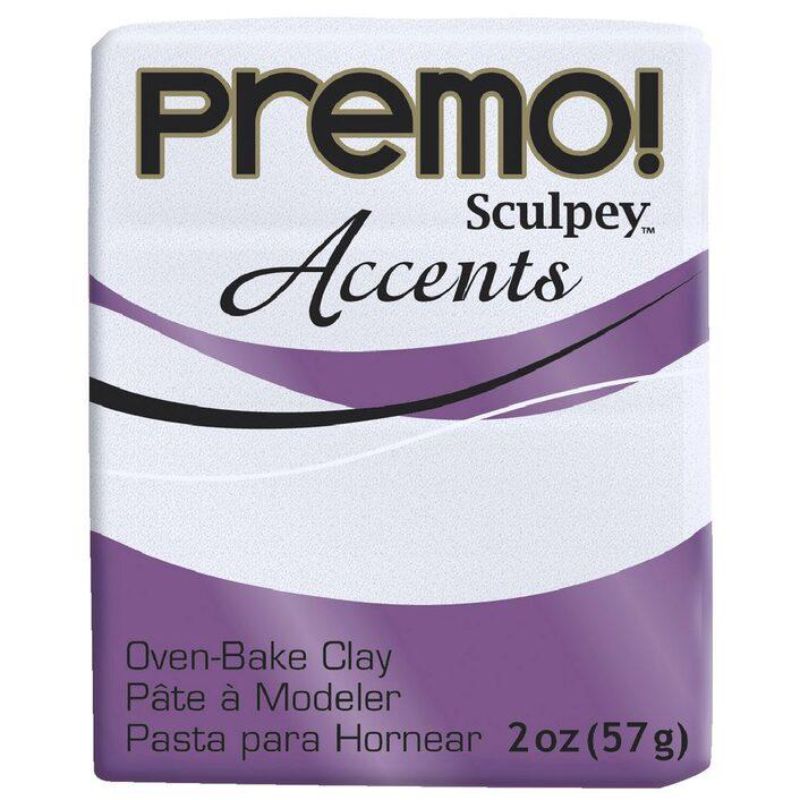 SCULPEY PREMO ACCENT POLYMER CLAY - FROST WHITE GLITTER 5057