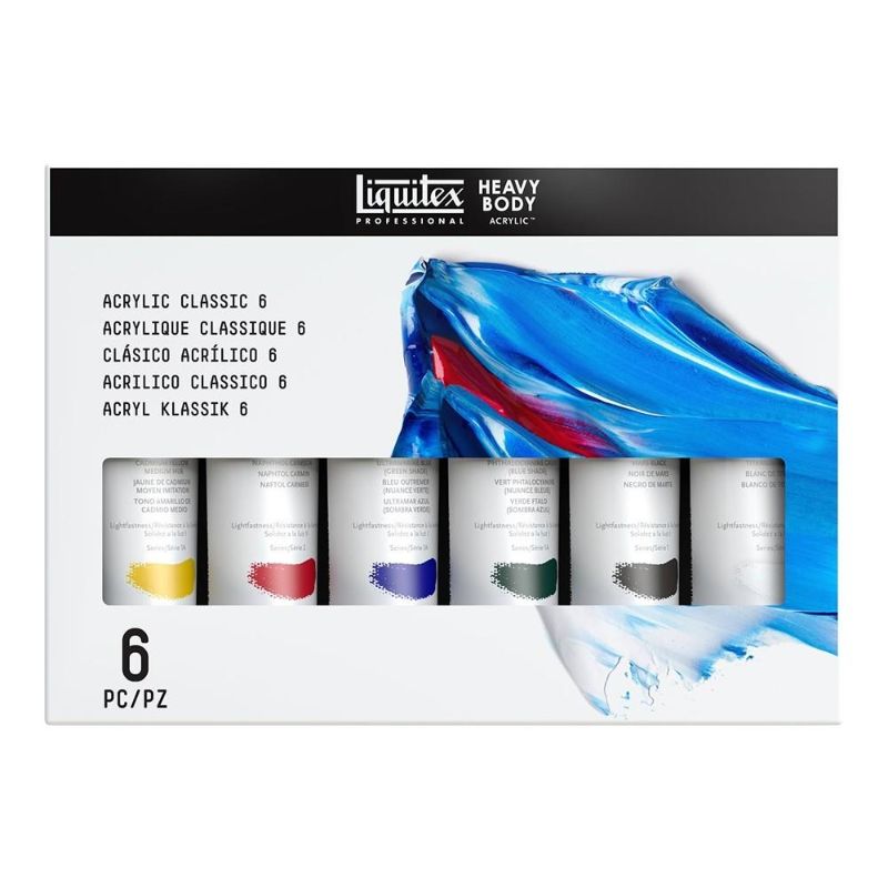 LIQUITEX HEAVY BODY PAINT 59ML CLASSIC SET OF 6 -