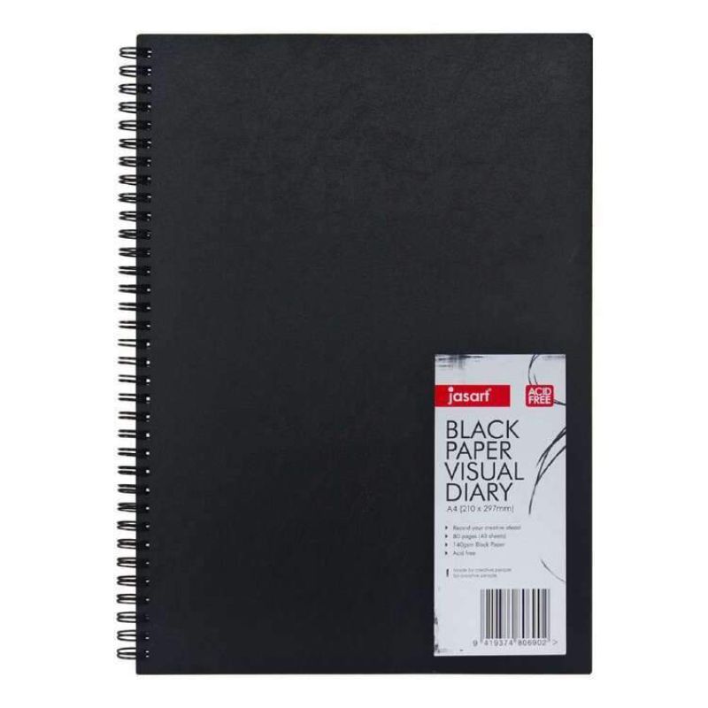 JASART VISUAL DIARY BLACK PAPER 140GSM A4 -