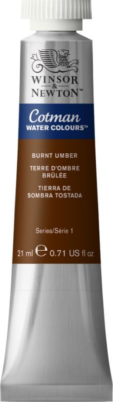 WINSOR & NEWTON COTMAN WATERCOLOUR PAINT 21ML - BURNT UMBER 076