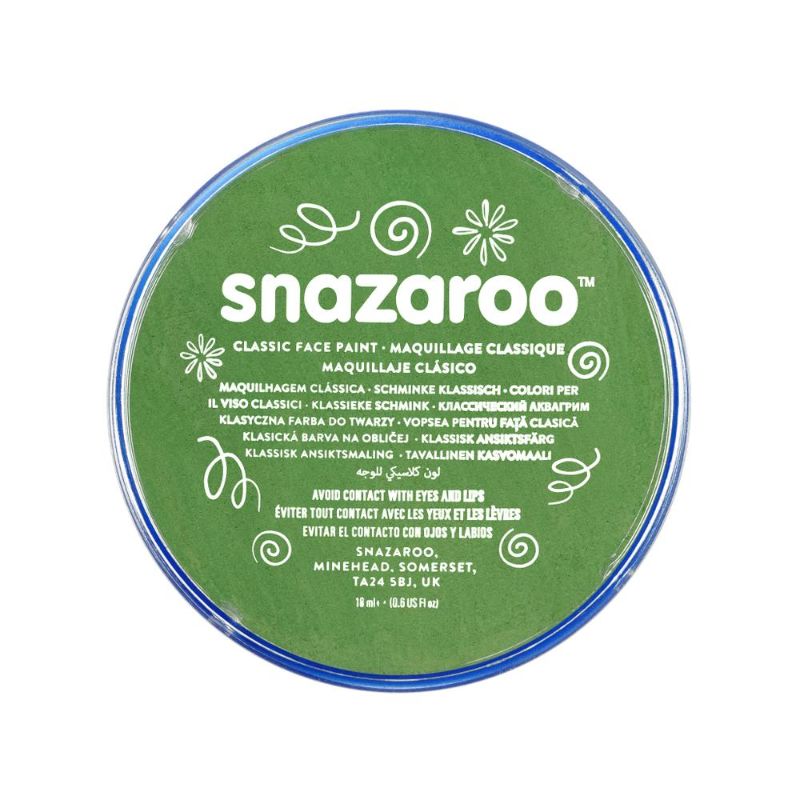 SNAZAROO FACE PAINT 18ML POT - GRASS GREEN