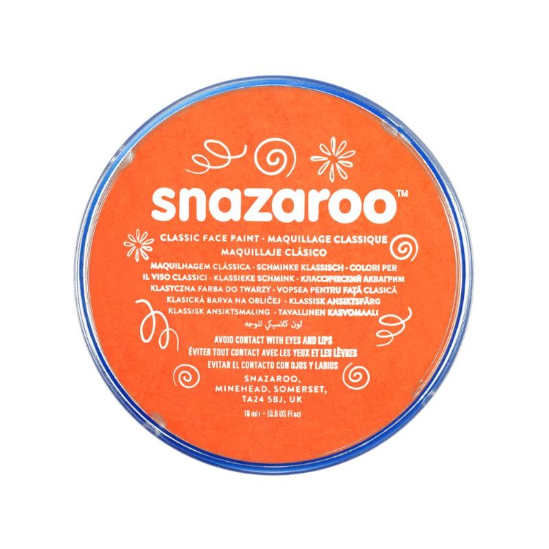 SNAZAROO FACE PAINT 18ML POT - ORANGE