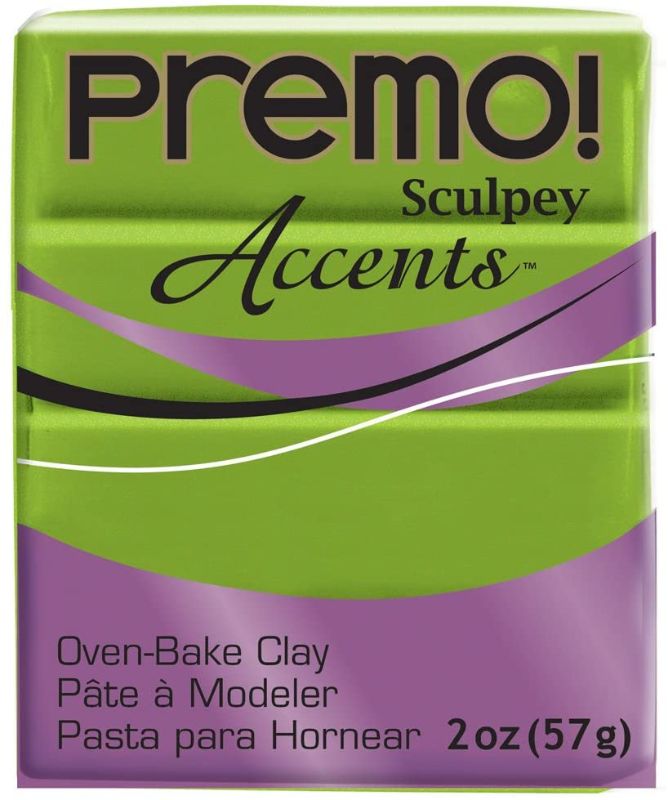 SCULPEY PREMO ACCENT POLYMER CLAY - BRIGHT GREEN PEARL 5032