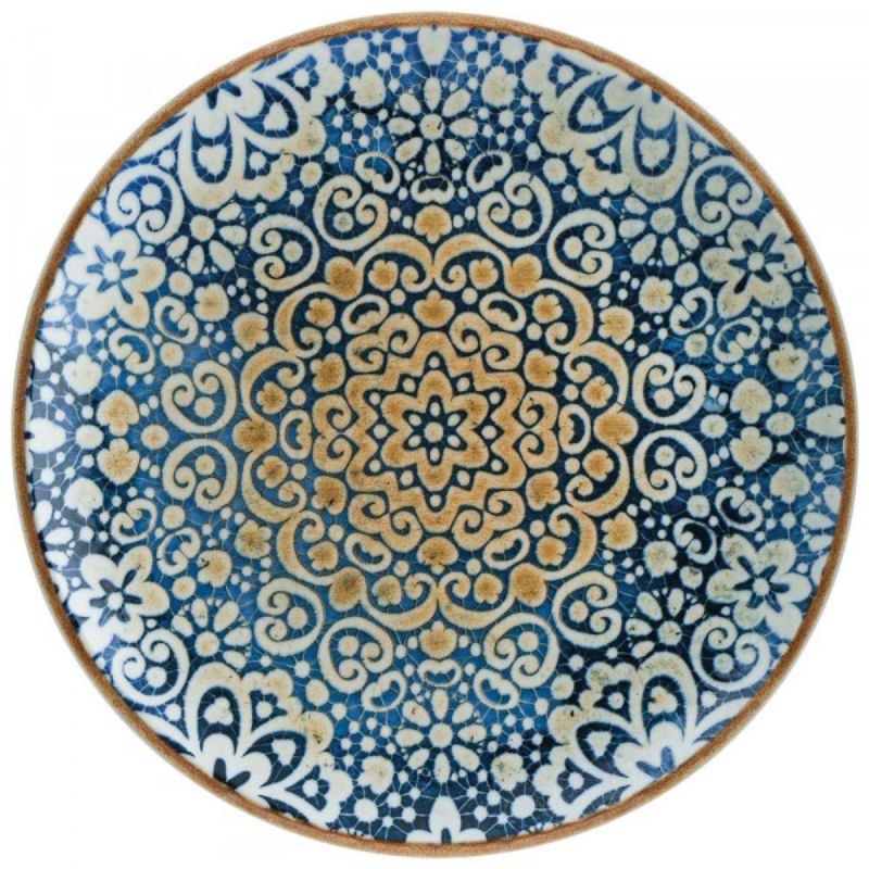 Bonna Alhambra Round Plate 210mm features elegant design, chip resistance, and is microwave and oven safe for versatile dining.