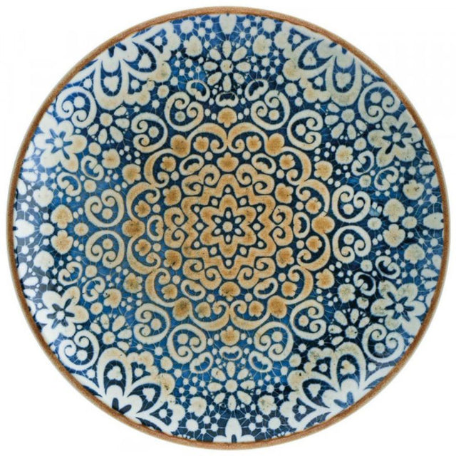 Set of 12 Bonna Alhambra Round Coupe Plates, elegant, durable, chip-resistant, perfect for culinary presentations.