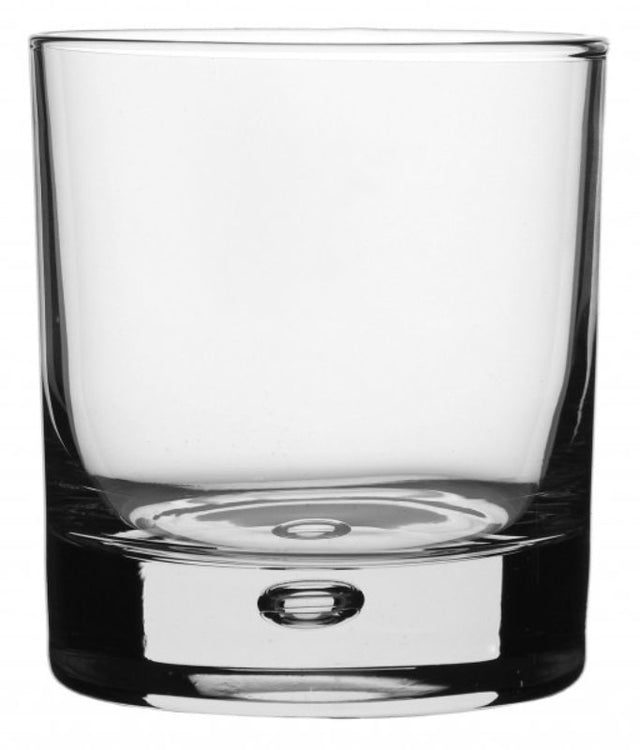 Set of 6 Pasabahce Centra double old fashioned glasses with air bubble base, ideal for cocktails and soft drinks.