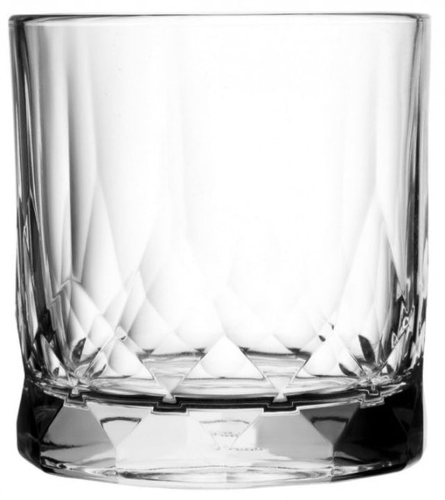 Set of 6 Ocean Connexion 350ml double old-fashioned glasses with crystal-like cut, perfect for cocktails and whisky.