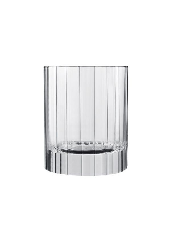 Set of 6 Luigi Bormioli Bach DOF tumblers, 335ml, crafted from lead-free crystal with a faceted design for elegance.