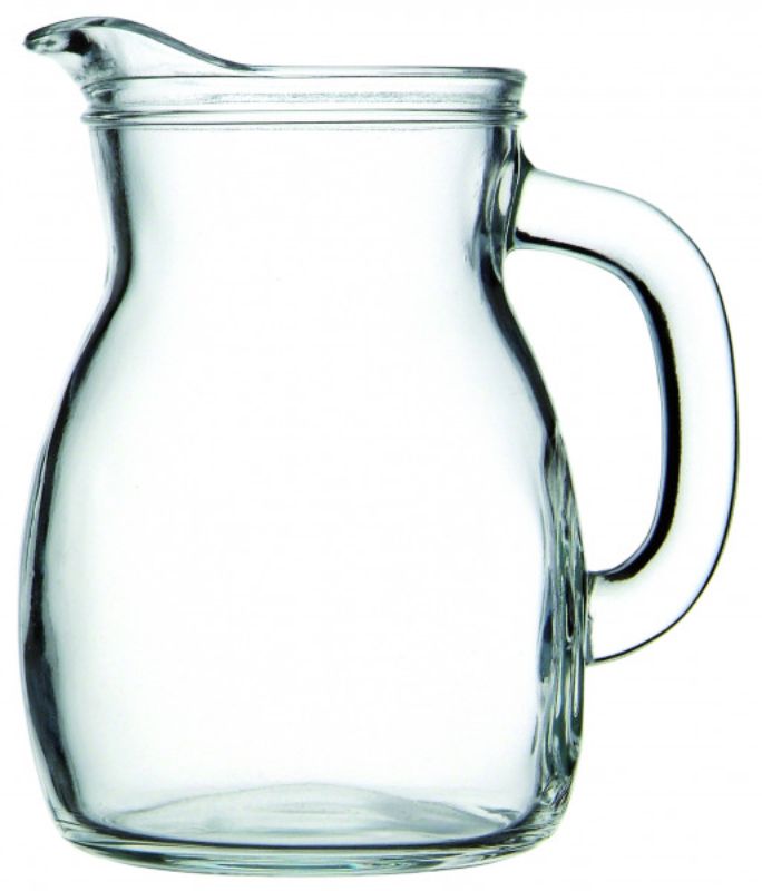 Set of 12 Bormioli Rocco Bistro Jugs, 600ml each, elegantly designed for serving beverages at any occasion.