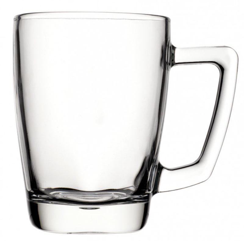 Set of 6 elegant Ocean Premio Rio mugs, 320ml, crafted from high-quality glass for enjoying coffee and hot beverages.