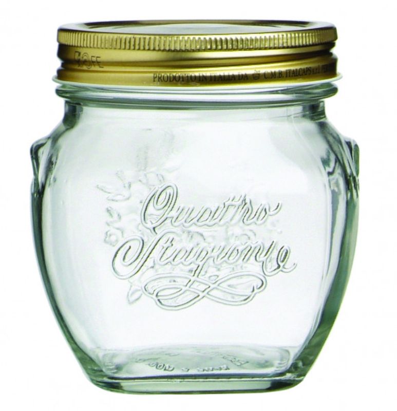Set of 12 Bormioli Rocco Amphora Jars, 500ml, ideal for canning jams and sauces with an elegant design.