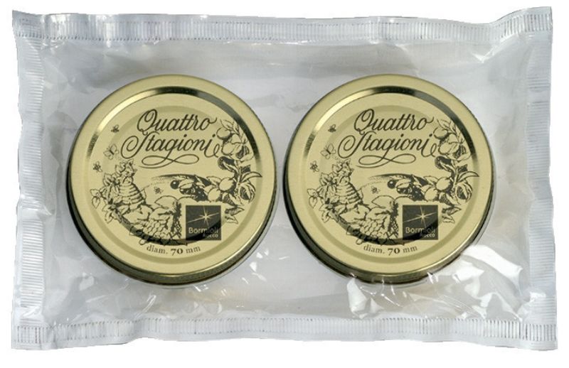 Set of 9 Bormioli Rocco 70mm glass lids for Quattro Stagioni jars, perfect for preserving homemade foods.