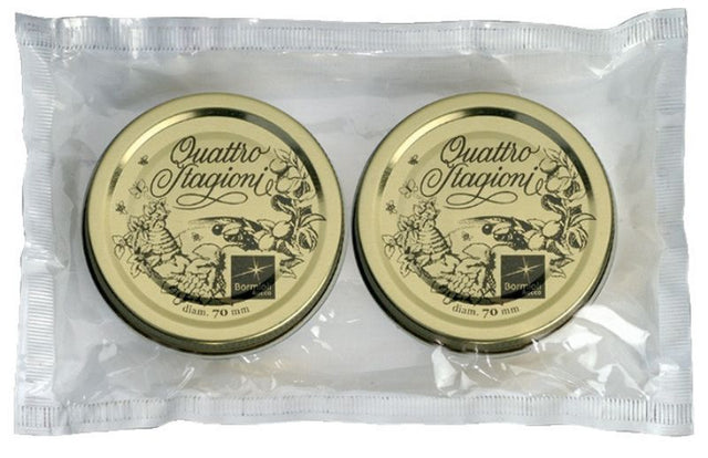 Set of 9 Bormioli Rocco 70mm glass lids for Quattro Stagioni jars, perfect for preserving homemade foods.