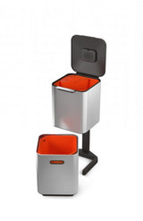 Joseph Joseph Totem Compact 40-litre bin with dual compartments, odour control, and stylish stainless steel design.