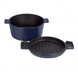 Stanley Rogers - Cast Iron French Oven Mid Blue 24cm